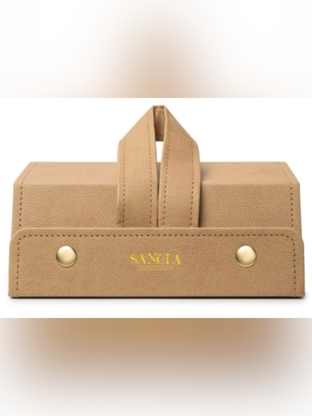 SANCIA Australia Travel Jewelry Organizer | 3-Tier Accordion Case | Tan